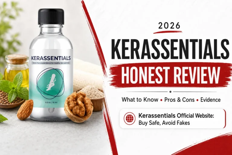 Kerassentials official website review thumbnail with product bottle and HONEST REVIEW 2026 text
